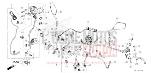HANDLE SWITCH/LEVER/CABLE/MIRROR (NT1100A) NT1100AR de 2024